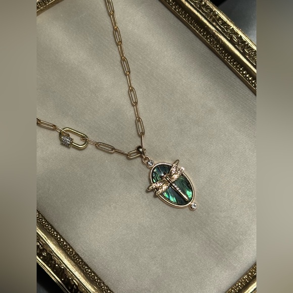 Abalone Dragonfly Necklace - Picture 3 of 4